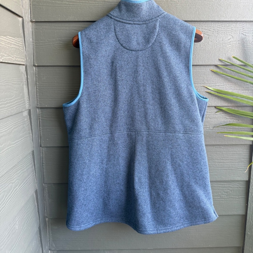 L.L.Bean Sweater Fleece Vest Blue Full Zip Outdoor Women's 1X Plus Pockets - Picture 2 of 10